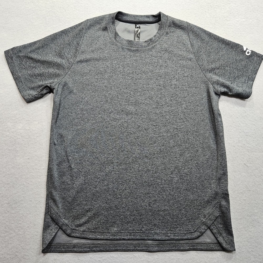 Adidas Heavy Knit Athletic T Shirt Mens Medium Charcoal Gray Raglan Sleeve